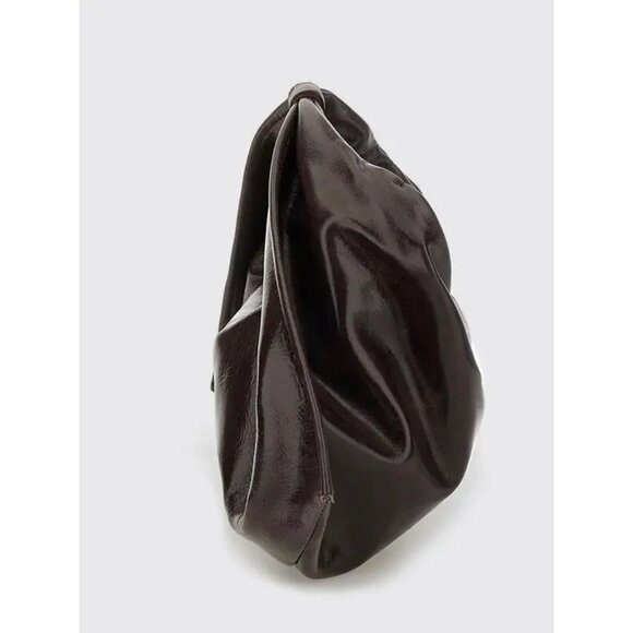 Staud XL Ronnie Bag Espresso Crinkle Leather 100% Cow Leather Slouchy Zip - NWT - Picture 4 of 4